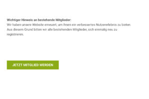 Wichtige Informationen zum Mitgliederbereich